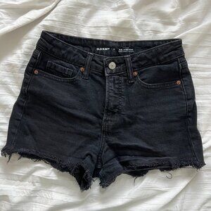 Old Navy Black High-Waisted OG Straight Jean Shorts -- 3-inch inseam